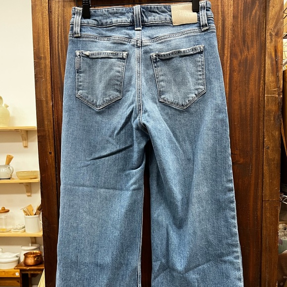 PAIGE Flare Wide Leg Jeans in Blue - Picture 2 of 3